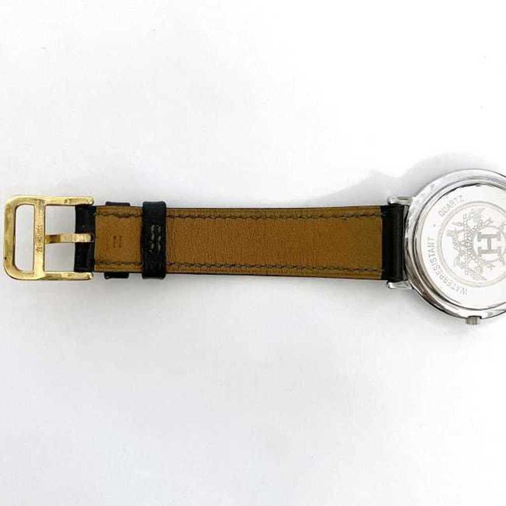 Hermes Watch Meteor f-21083 White Silver Gold Dark Green Boys 32mm SS Leather... - Picture 7 of 11